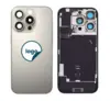iPhone 16 Pro Max bagglas med kameralinse+metalplade+Trådløs oplader flex+Magsafe magnet+Flashlight flex-Pull A (Natural Titanium)